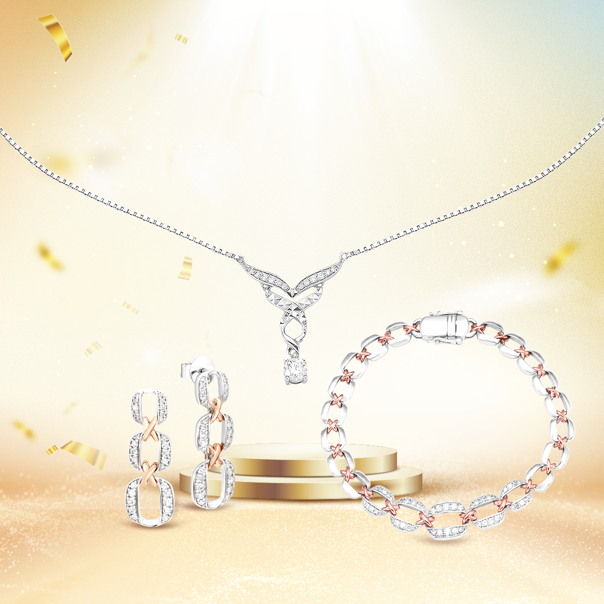 Bộ trang sức Timeless Diamond chính là món quà đặc biệt từ PNJ dành tặng khách hàng, với hy vọng có thể lan tỏa cảm hứng và tạo động lực để mỗi người thêm tự tin và tiếp tục làm đẹp cho bản thân, cuộc sống và xã hội