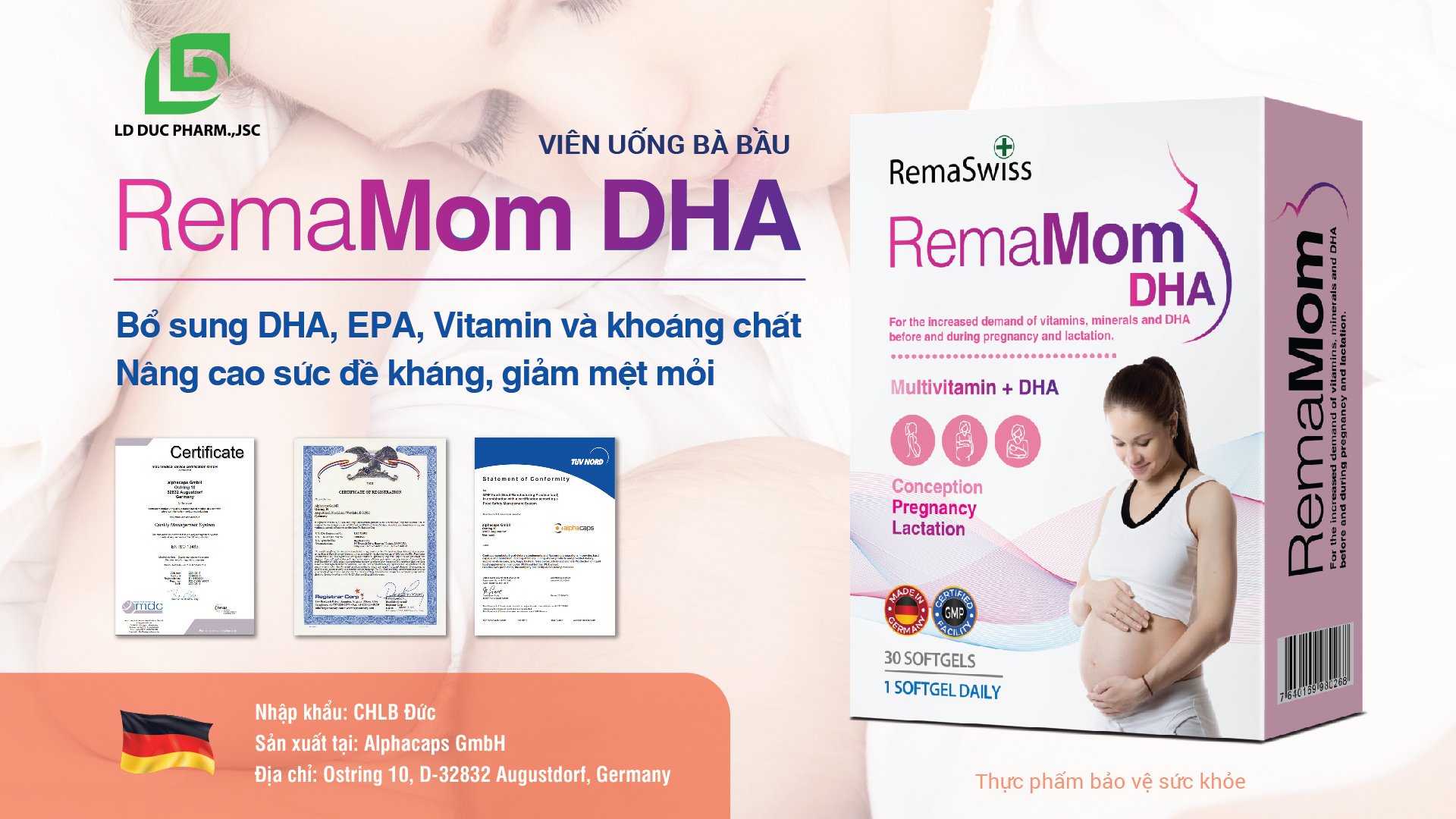 RemaMom DHA - giải pháp vàng bổ sung DHA cho thai kỳ khỏe mạnh