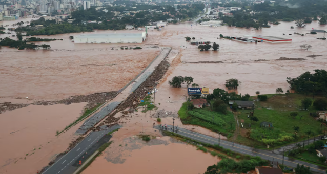 khu vực bị ảnh hưởng bởi lũ lụt, ở Encantado, bang Rio Grande do Sul, Brazil, ngày 3 tháng 5 năm 2024. REUTERS