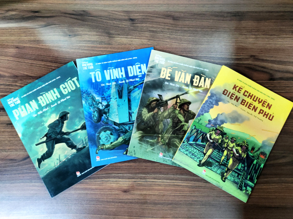 Một số đầu sách viết về chiến dịch Điện Biên Phủ dành cho trẻ nhỏ -  Nguồn ảnh: Nhà xuất bản Kim Đồng