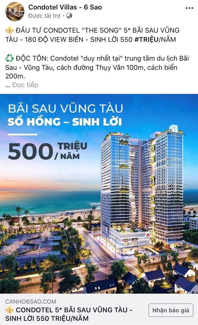 Mô hình bất động sản condotel một thời được các nhà đầu tư săn đón vì các cam kết sinh lợi cao.