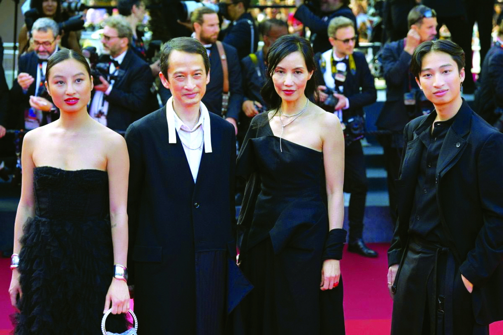 Gia đình Trần Nữ Yên Khê - Trần Anh Hùng tại Liên hoan phim Cannes - Nguồn ảnh: Internet
