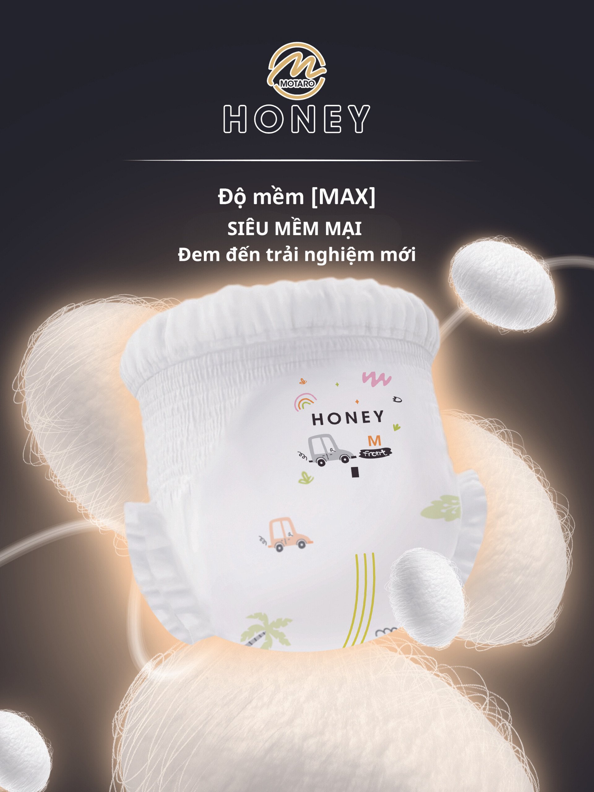 Tã bỉm Honey mới của Motaro làm từ sợi tơ tằm siêu mềm mịn