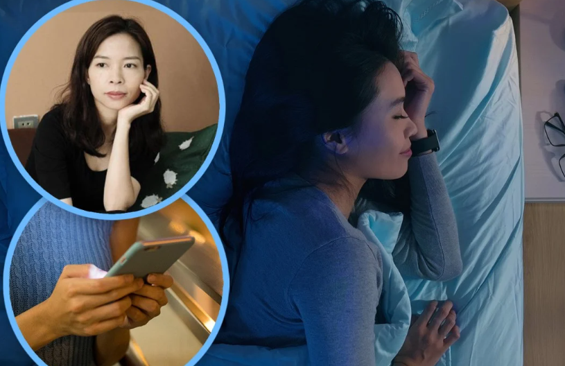 Một người phụ nữ ở Trung Quốc đang an ủi những người đại lục mất ngủ bằng cách bán cho họ tin nhắn chúc ngủ ngon trên điện thoại. Ảnh: SCMP tổng hợp/Shutterstock/The Paper