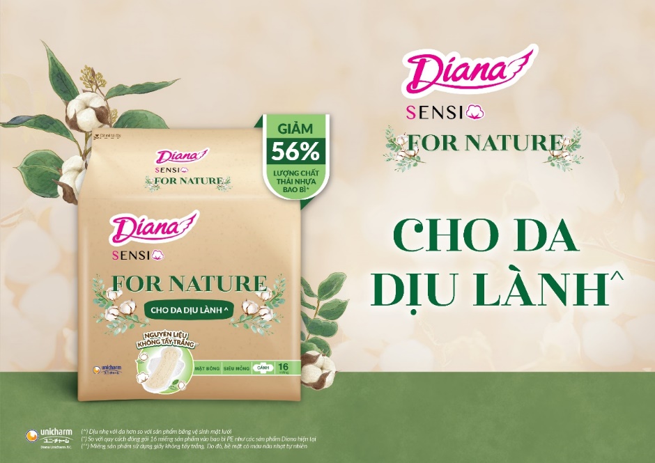 Diana Sensor For Nature giảm 56% lượng nhựa bao bì