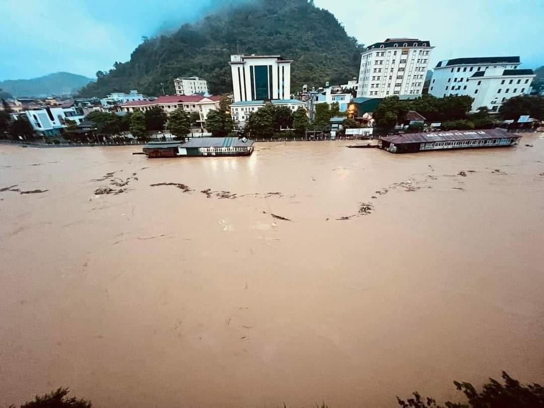 Mực nước sông Lô tại Hà Giang đã lên trên mức báo động 3