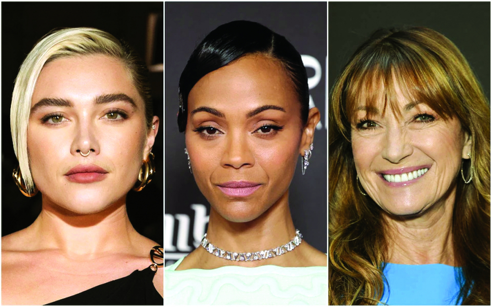 Rạng rỡ ở mọi lứa tuổi (từ trái qua):  Florence Pugh (20), Zoe Saldana (40) và  Jane Seymour (70)