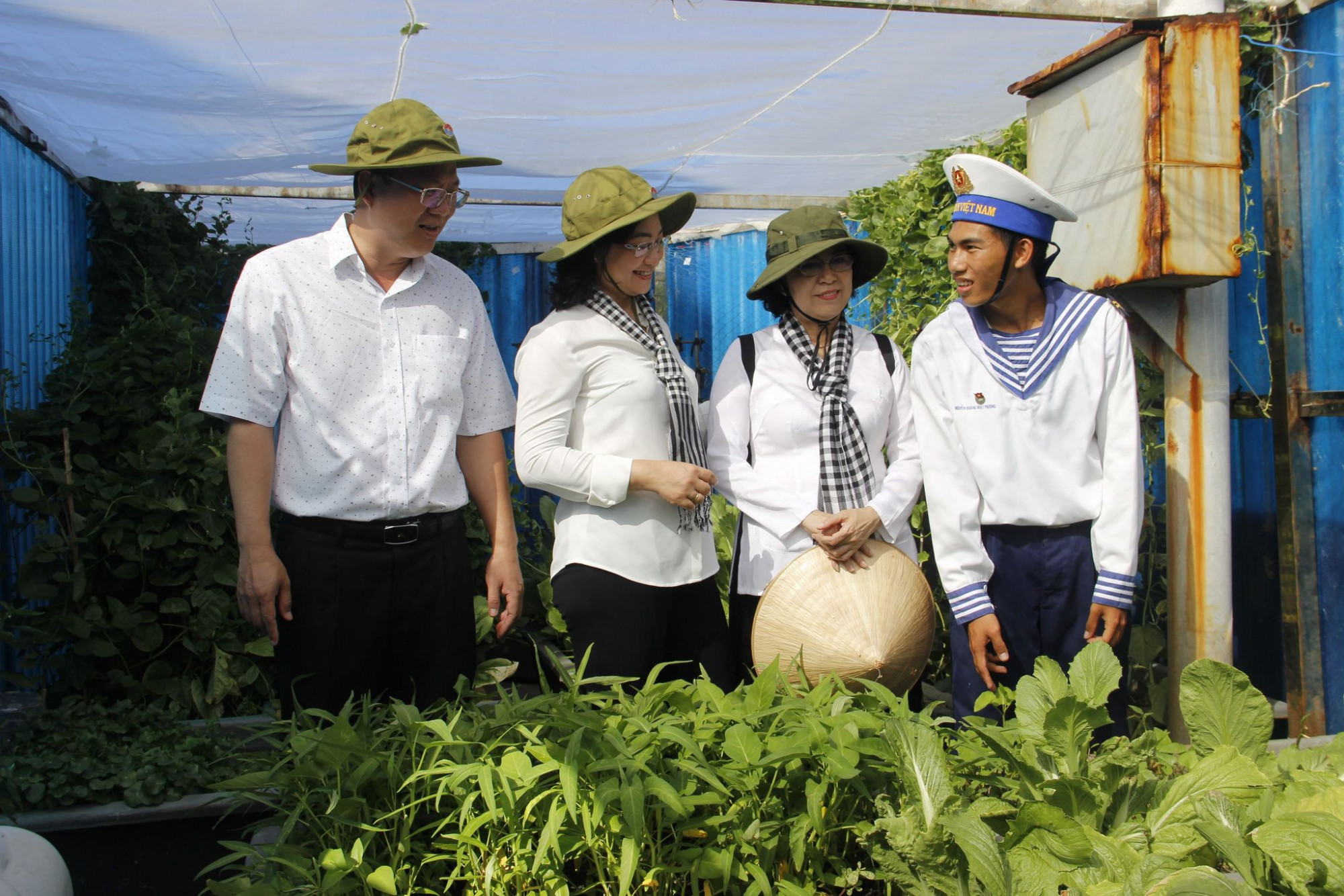 1/ Vườn rau xanh mướt trên đảo Đá Nam thuộc quần đảo Trường Sa - Ảnh: Sơn Vinh chụp tháng 5/2022