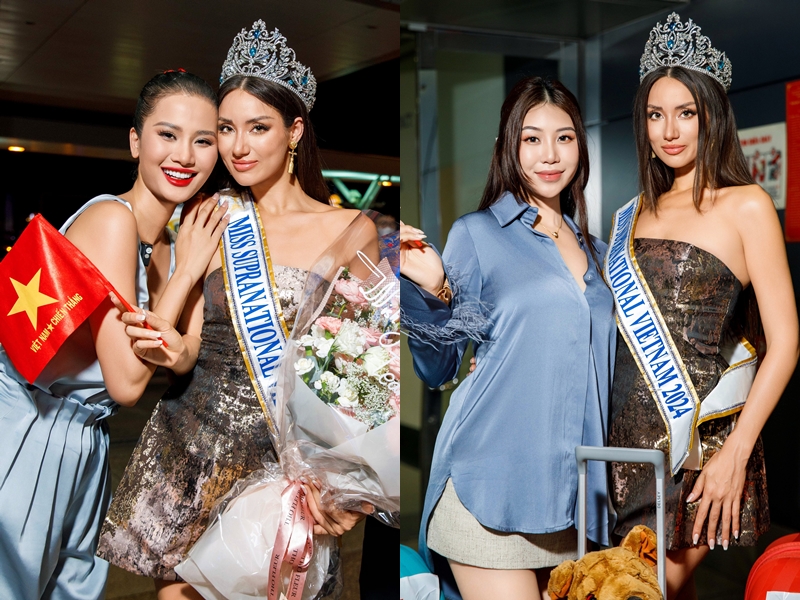 Á hậu Hương Ly, Hoa hậu Lan Anh cũng đã kịp có mặt tại sân bay để tiễn và cổ vũ Lydie lên đường gặt hái được nhiều thành tích cho Việt Nam tại đấu trường nhan sắc quốc tế. 