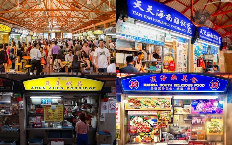 Một số món nên thử tại khu chợ Maxwell là cơm gà Tian Tian, món cháo truyền thống với thịt heo và trứng bắc thảo của quán Zhen Zhen Porridge và món hủ tiếu xào char kway teow từ quán Marina South Delicious Food. Các món ăn ở đây đều có giá từ 3-10 đô la Singapore.