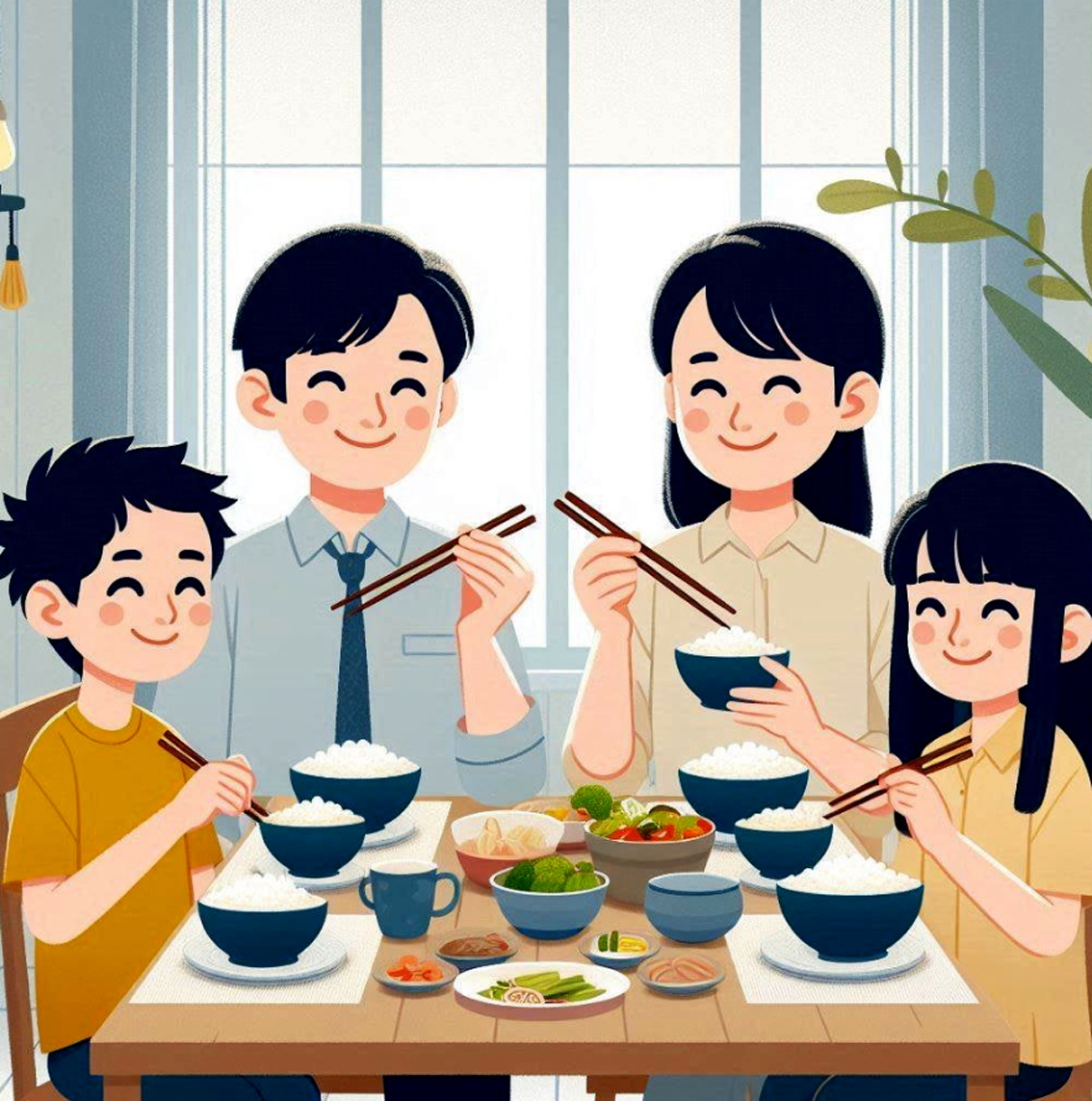 Gia đình vui nhất là lúc nấu cùng nhau, ăn cùng nhau - Ảnh tạo bằng AI 
