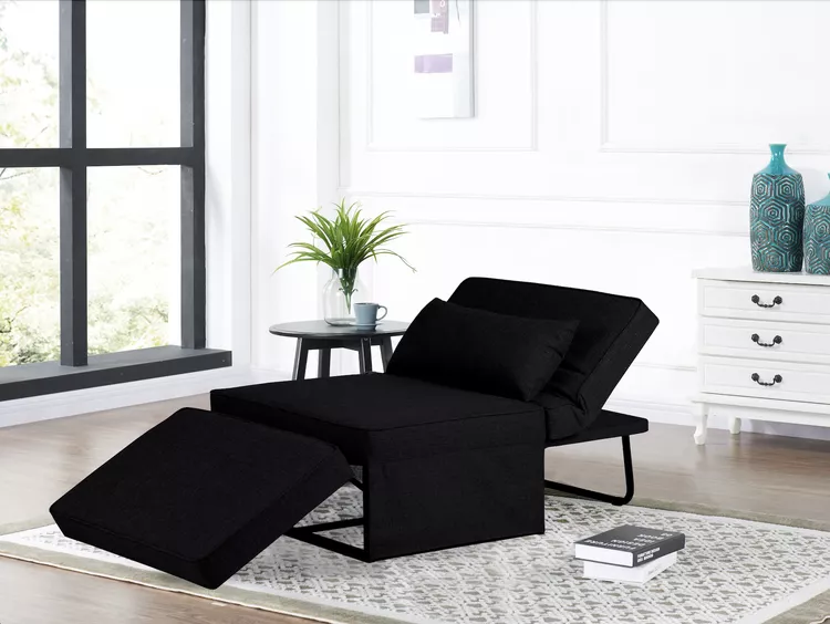 giường Ottoman biến hình Tàu điện ngầm Otto Kube  Tàu điện ngầm Otto Kube Những chiếc ghế sofa có thể chuyển thành giường ngủ không có gì mới; tuy nhiên, những chiếc ghế dài có thể chuyển đổi thành giường mang tính cách mạng hơn. Hãy xem dòng Relax a Lounger có sẵn trong các cửa hàng lớn và cửa hàng trực tuyến trên khắp Hoa Kỳ. Những chiếc ghế dài có đệm chuyển sang giường ngủ của Metro Otto-Kube là một lựa chọn hợp túi tiền dành cho những vị khách thỉnh thoảng đến nghỉ tại nhà. Khi không được sử dụng làm giường, chúng sẽ biến thành một chiếc ghế dài có đệm đơn giản với nhiều màu sắc—đen, xanh nước biển, nâu và xanh lục—để kể tên một số màu.