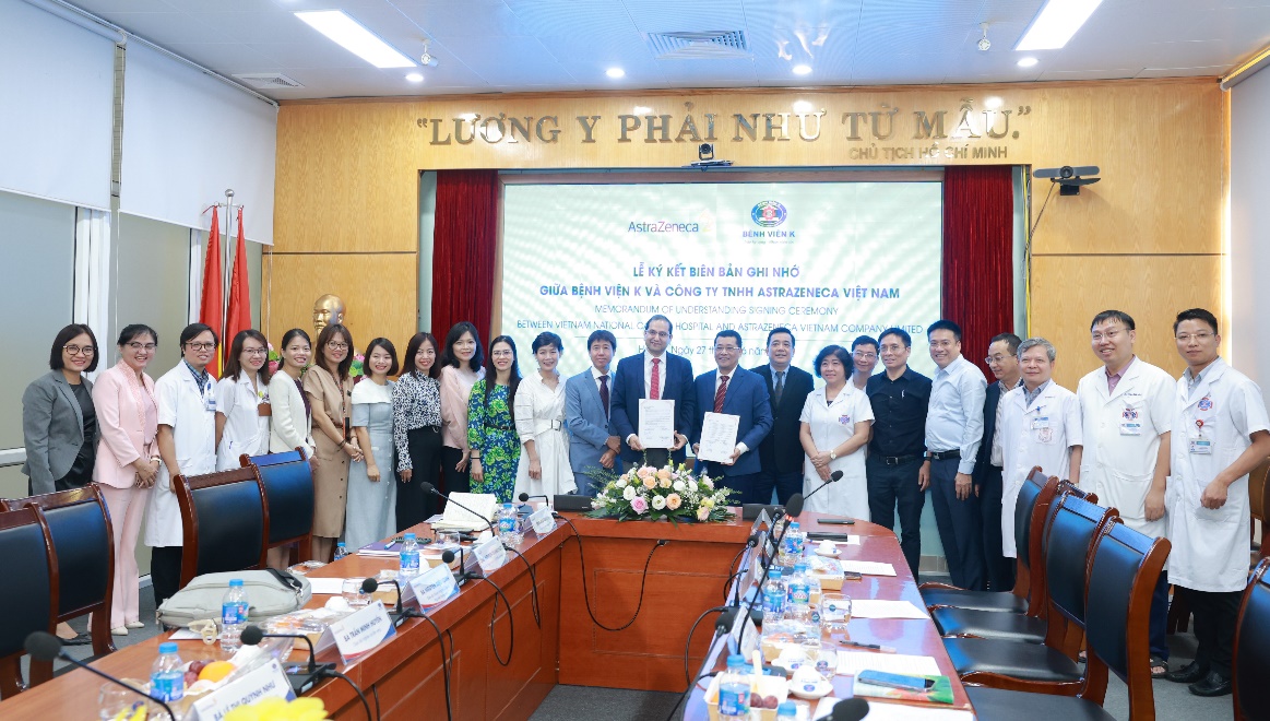 Hợp tác chiến lược giữa Bệnh viện K và AstraZeneca kéo dài 5 năm nhằm thúc đẩy nghiên cứu phát triển và y tế công bằng tại Việt Nam - Ảnh: AstraZeneca