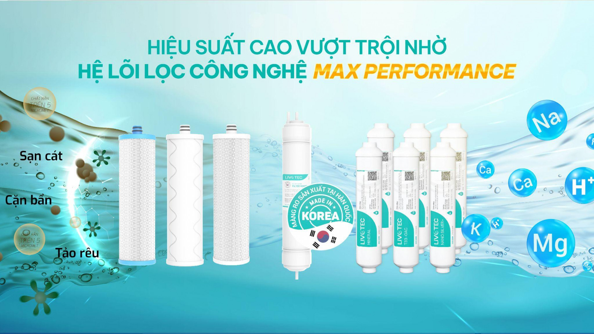 Máy lọc nước hiệu suất cao Livotec loại bỏ tối đa chất độc hại trong nước