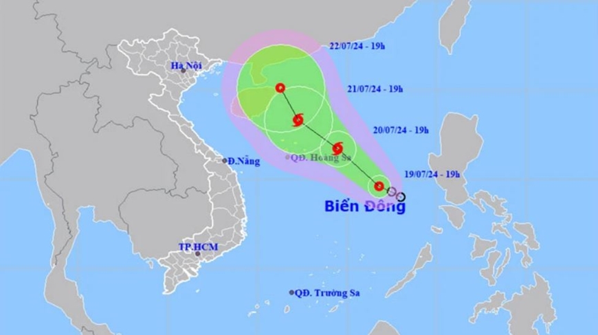 Vị trí và hướng di chuyển của áp thấp nhiệt đới - Nguồn: nchmf.gov.vn