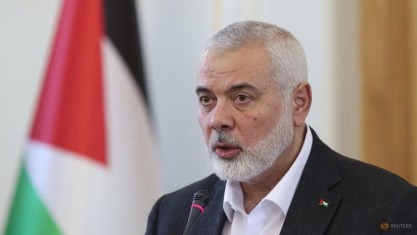 Lãnh đạo cấp cao của nhóm Hamas, Ismail Haniyeh phát biểu trong một cuộc họp báo ở Tehran, Iran, ngày 26/3/2024 - Ảnh: Reuters/WANA/Majid Asgaripour