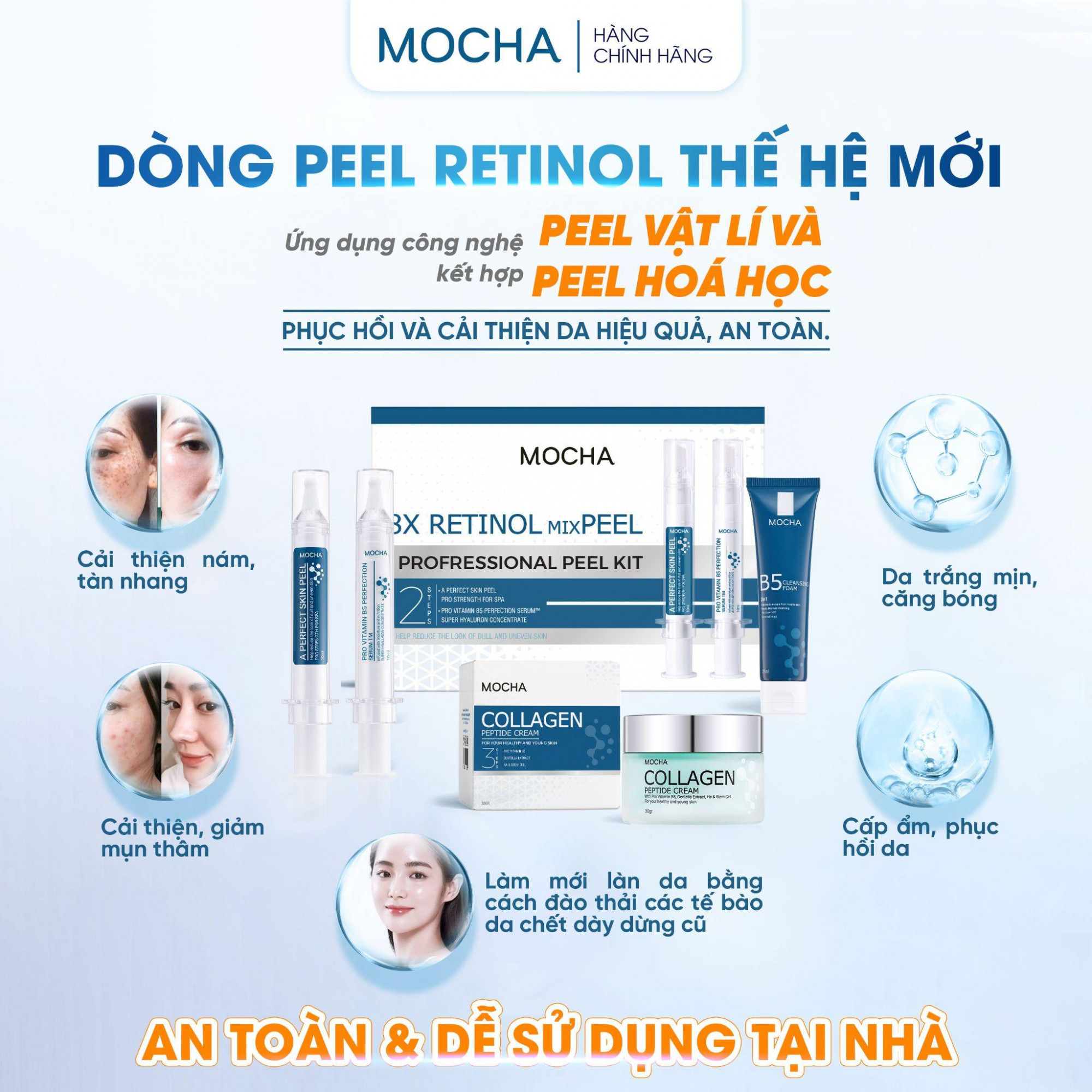 Combo PEEL da của Mocha được đánh giá an toàn và hiệu quả