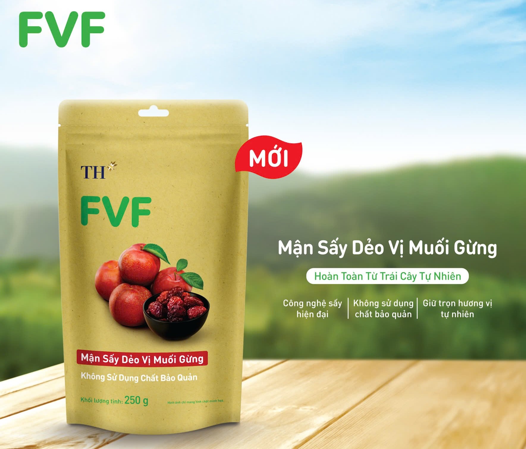 Sản phẩm mới mận sấy dẻo vị muối gừng FVF hoàn toàn từ trái cây tự nhiên là biểu tượng cho sự kết hợp hoàn hảo giữa tinh hoa từ thiên nhiên và công nghệ hiện đại