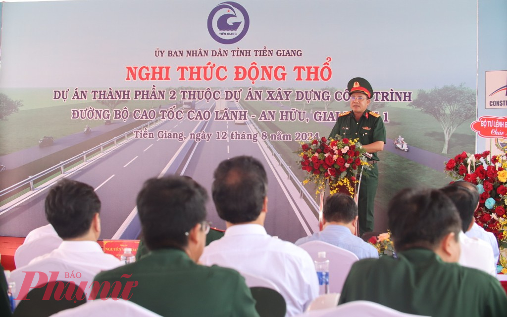 Quanh cảnh nghi thức động thổ dự án thành phần 2, thuộc dự án xây dựng đường cao tốc Cao Lãnh - An Hữu, giai đoạn 1 - Ảnh: CTV