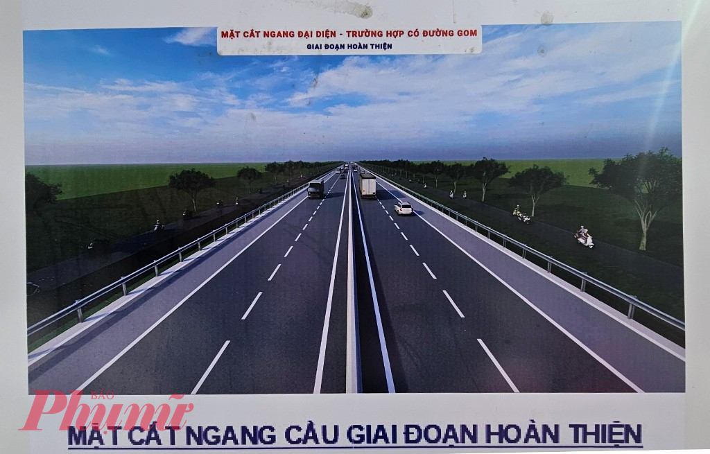 Mặt cắt ngang giai đoạn hoàn thiện cao tốc Cao Lãnh - An Hữu - Ảnh: Thanh Lâm