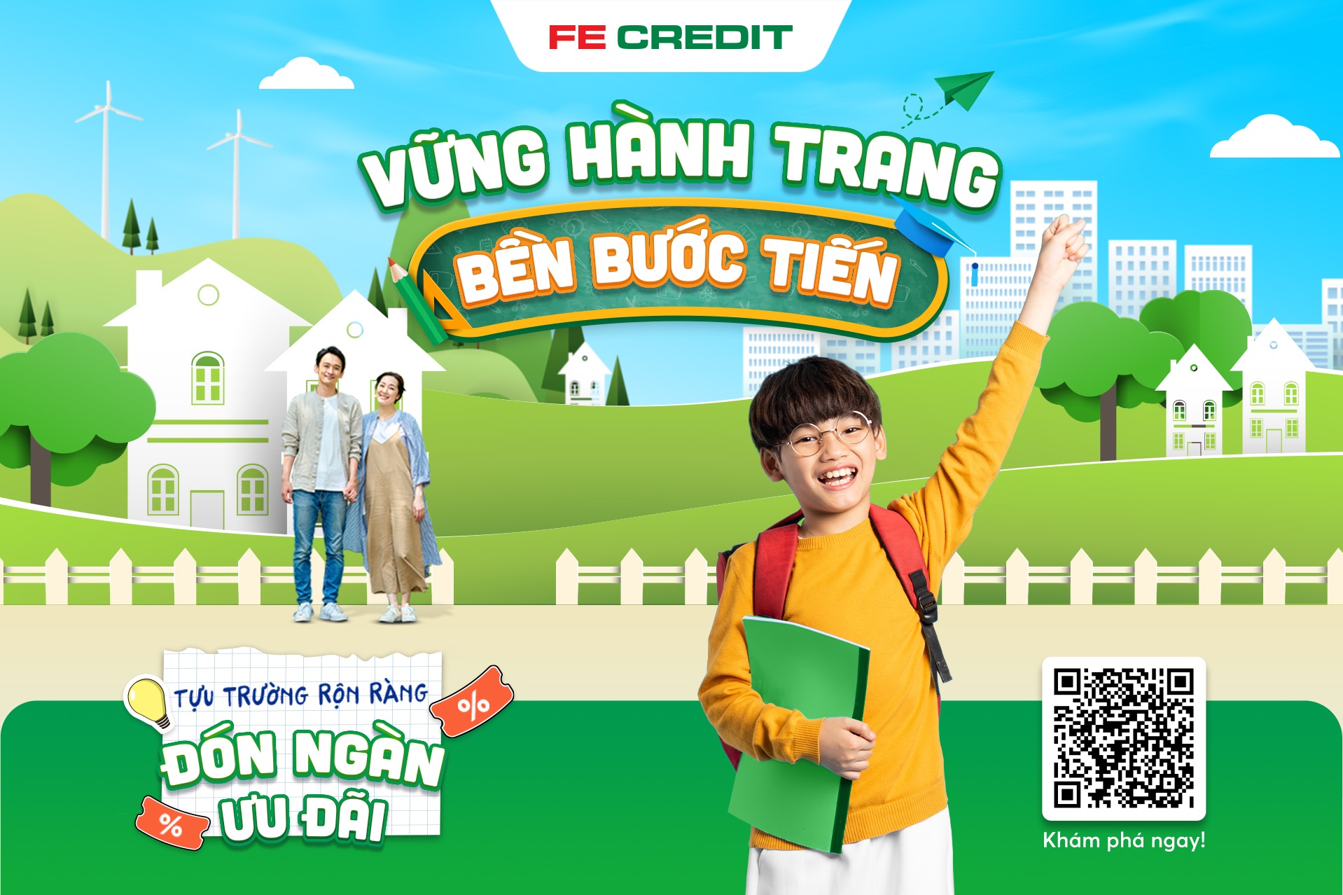 FE CREDIT đồng hành cùng phụ huynh tháo gỡ những nhu cầu tài chính cấp thiết với chương trình “Vững hành trang - Bền bước tiến” - Ảnh: FE CREDIT