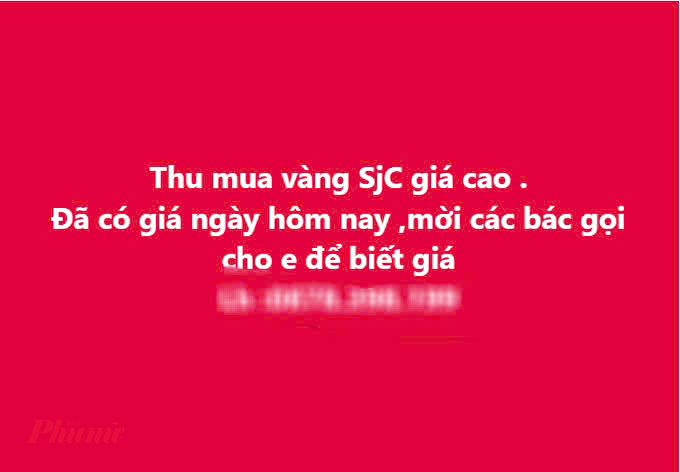 Nhiều người rao thu mua vàng giá cao hơn giá niêm yết tại Công ty SJC từ 2-3 triệu đồng/lượng