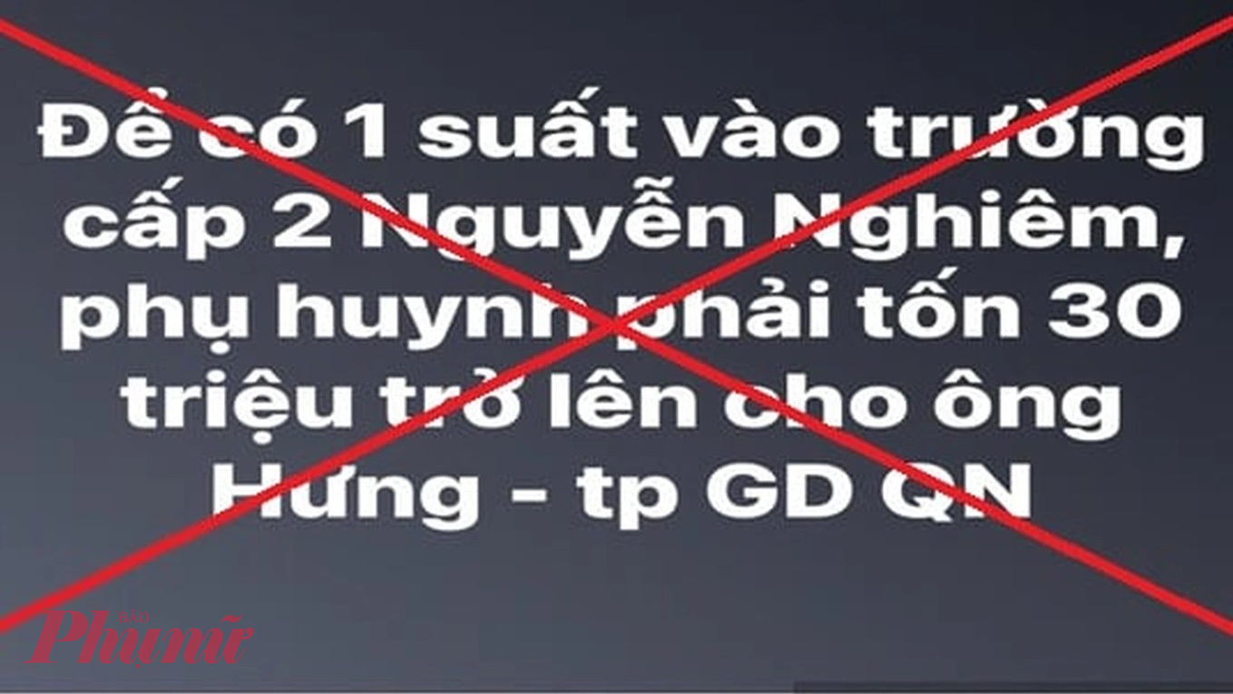 Thông tin đồn thổi trên mạng xã hội nhắm đến Trưởng phòng GD-ĐT TP Quảng Ngãi - Ảnh chụp màn hình