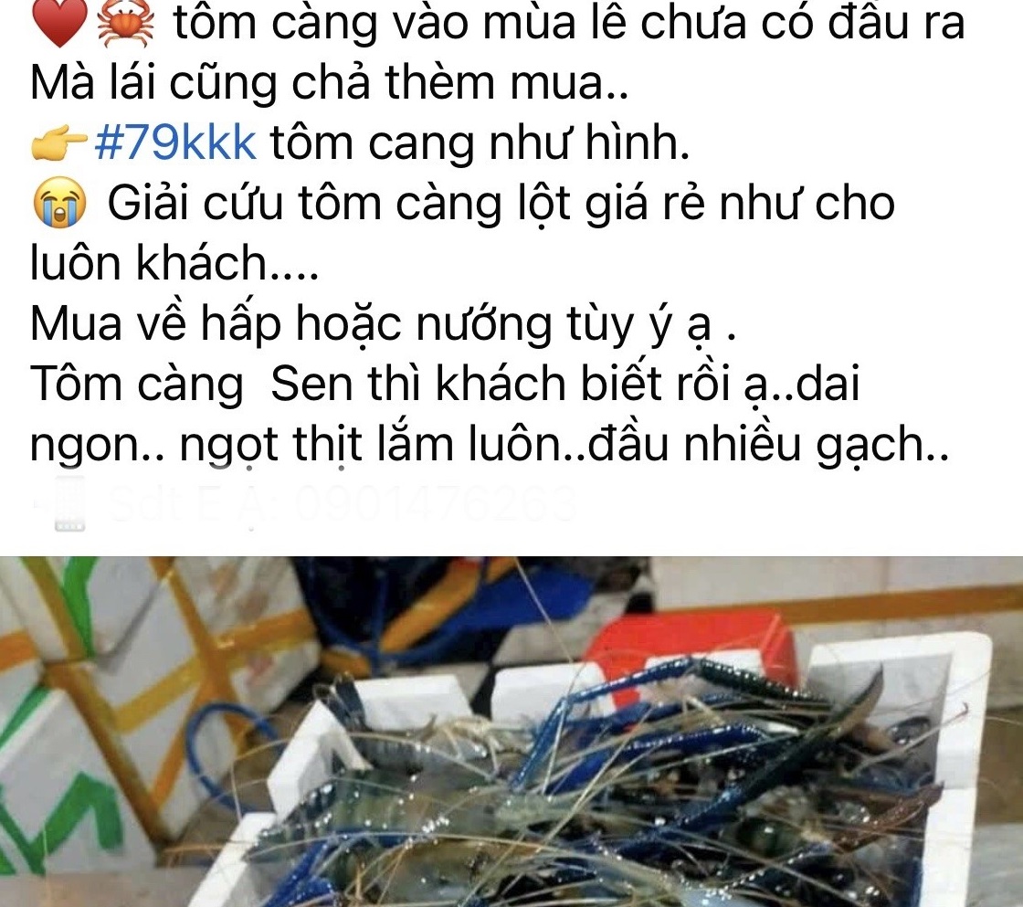 Một điểm khác thì rao tôm càng xanh chỉ có giá 79.000 đồng/kg.