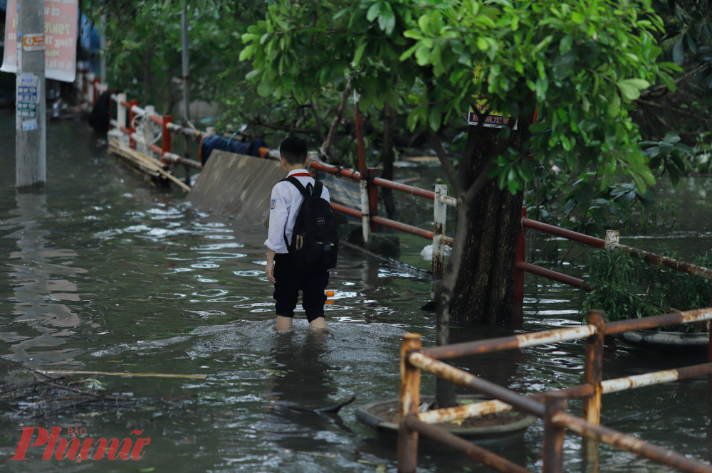 Mưa lớn, nước sông dâng cao gây khó khăn cho việc thoát nước. Một bộ phận dân cư khu vực Hà Đông đang chịu cảnh ngập lụt nghiêm trọng.