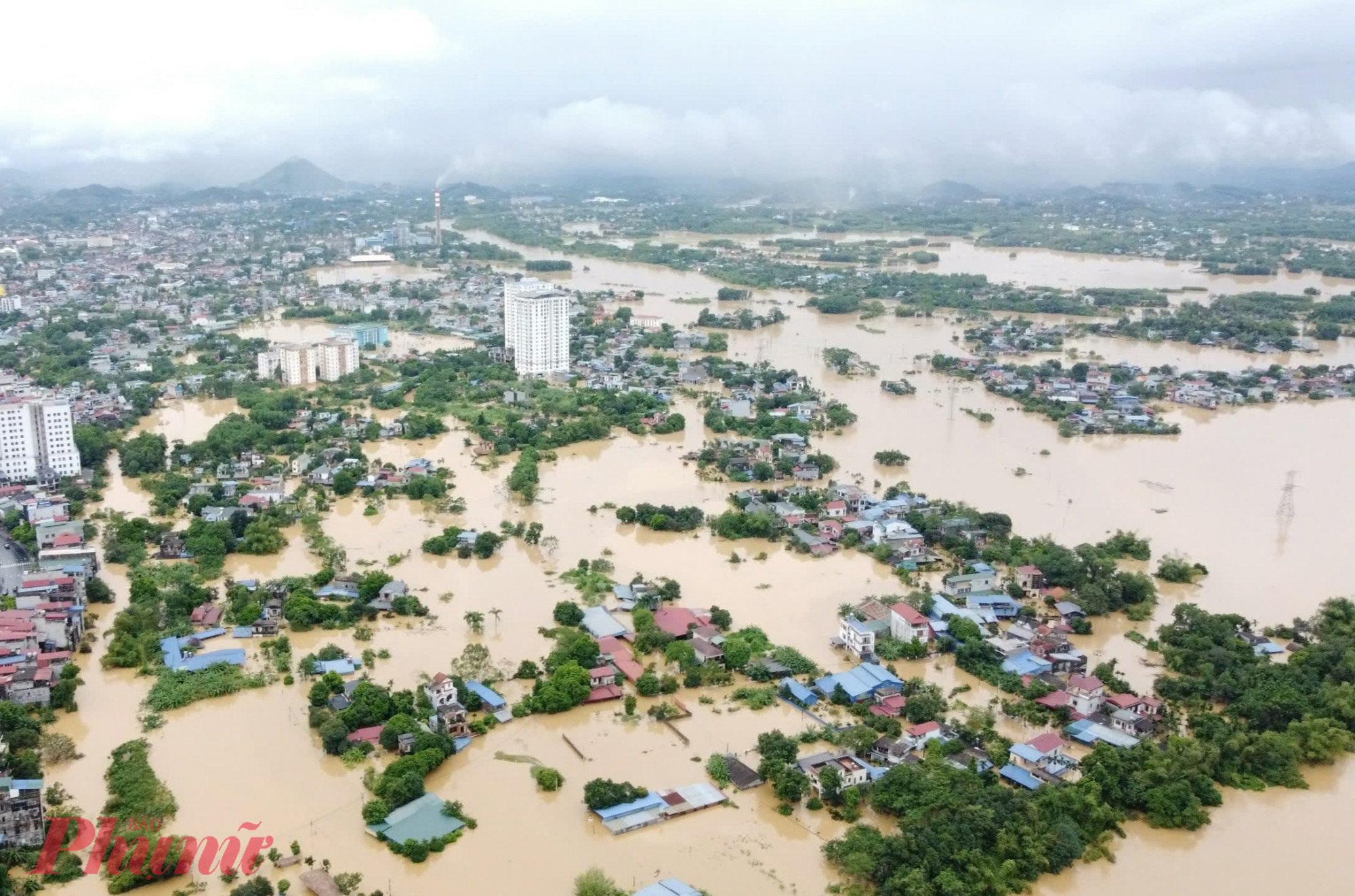 Thành phố Thái Nguyên đang ngập lụt nặng nề