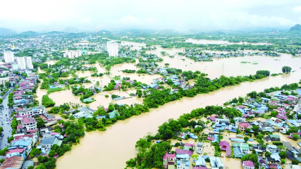 TP Thái Nguyên (tỉnh Thái Nguyên) bị ngập vào ngày 10/9 do mưa lớn kéo dài - Ảnh: Anh Ngọc