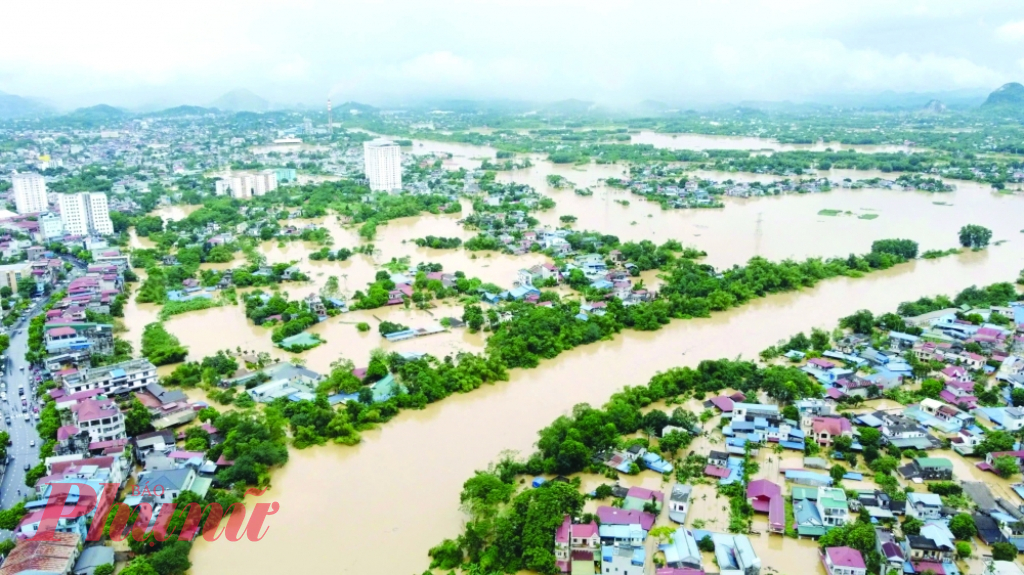 Mưa lớn kéo dài vào ngày 10/9 gây ngập tại TP Thái Nguyên (tỉnh Thái Nguyên) - Ảnh: Anh Ngọc