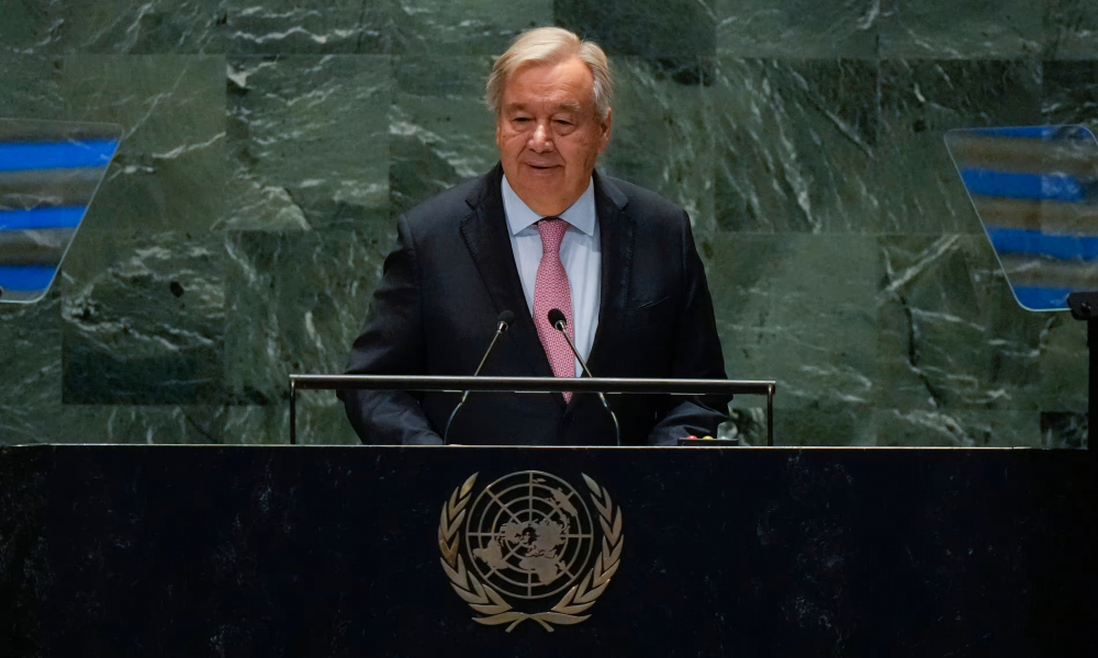 Tổng thư ký LHQ António Guterres phát biểu trước Đại hội đồng LHQ trại Hội nghị thượng đỉnh vì tương lai vào ngày 22/9 - Ảnh: Frank Franklin II/AP