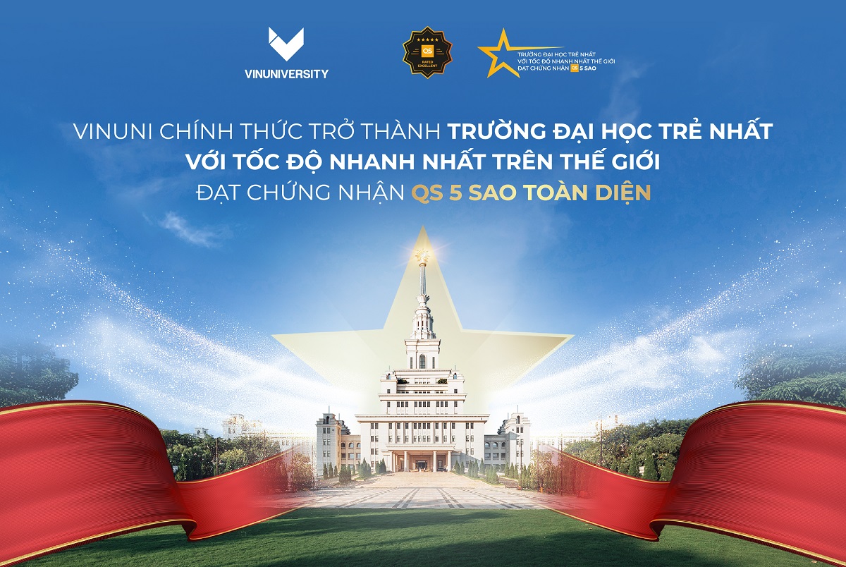 VinUni trở thành đại học trẻ nhất, với tốc độ nhanh nhất thế giới đạt chứng nhận QS 5 sao