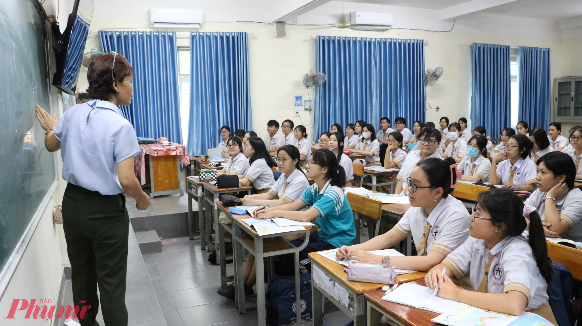 Một tiết học của học sinh khối Mười hai Trường THPT Võ Trường Toản (quận 12) - ẢNh: Trang Thư