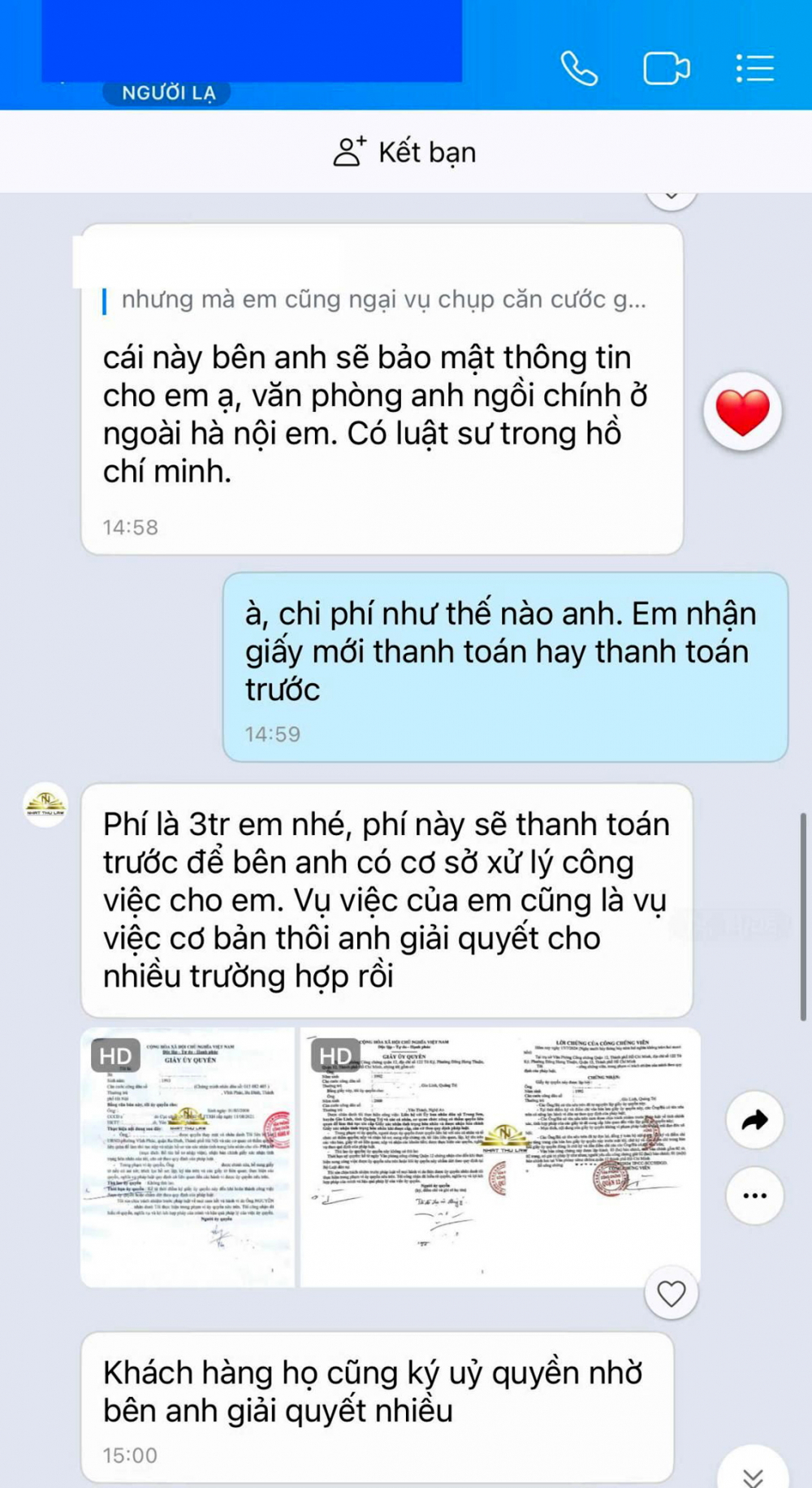 Các cơ sở làm giấy xác nhận độc thân đưa ra  lời cam kết để tạo lòng tin cho người liên hệ - ẢNH: NHÃ CHÂN