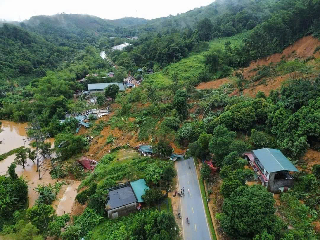 Hiện trường vụ sạt lở ở Hà Giang - Ảnh: C.M