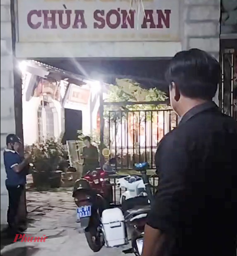 Chùa Sơn An nơi xảy ra vụ việc - Ảnh: Cắt từ clip