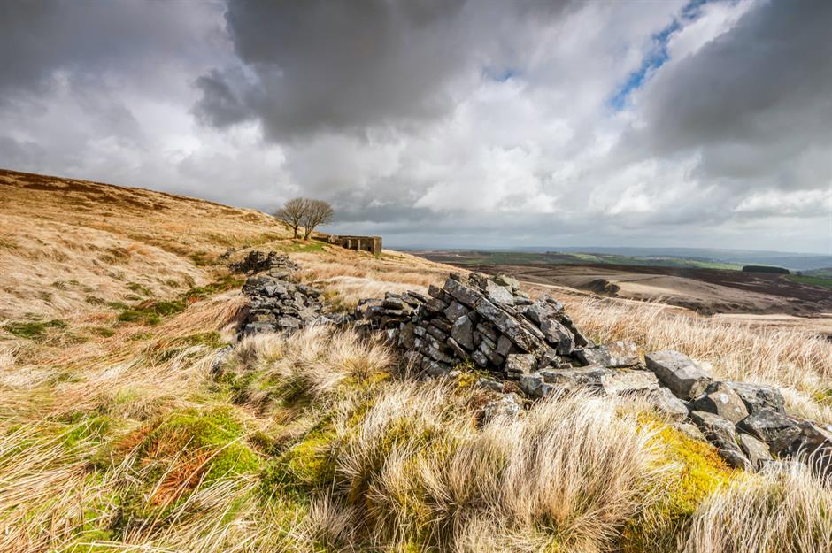 Yorkshire Moors, Anh, Vương quốc Anh Phong cảnh hoang dã và ảm đạm của vùng đồng cỏ Yorkshire là trung tâm của Đồi gió hú của Emily Bronte . Tất cả anh chị em nhà Bronte đều lấy cảm hứng và bị đè nén bởi vẻ đẹp ám ảnh của vùng đồng cỏ bao quanh ngôi nhà biệt lập của họ ở Haworth, Tây Yorkshire. Ngôi nhà trang trại đổ nát của Top Withens, nhô ra khỏi vùng đồng cỏ u ám gần Nhà xứ Brontë, được cho là nguồn cảm hứng cho ngôi nhà của Heathcliff trong kiệt tác ám ảnh của Emily. 