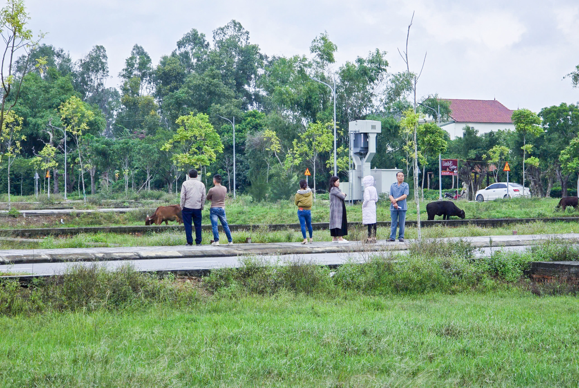 Khách hàng đến xem đất ở khu quy hoạch đất ở xã Nghi Ân - Ảnh: Phan Ngọc