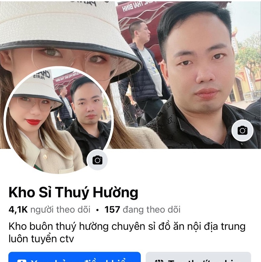 Tài khoản mạng xã hội Kho sỉ Thúy Hường rao bán mỹ phẩm không rõ nguồn gốc - Ảnh: Cục QLTT Hải Dương.