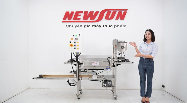 Điện máy Newsun cung cấp dây chuyền máy tráng bánh cuốn tự động giá tốt - Ảnh: Newsun