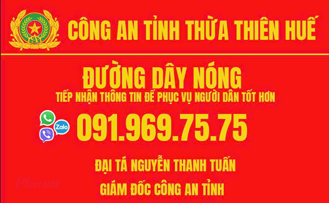 Số đường dây nóng công an tỉnh cung cấp