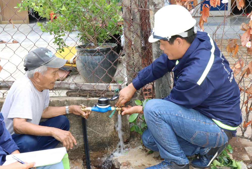 Nước sạch đã đến với người dân ấp An Hòa, xã Tam Thôn Hiệp, huyện Cần Giờ, TPHCM