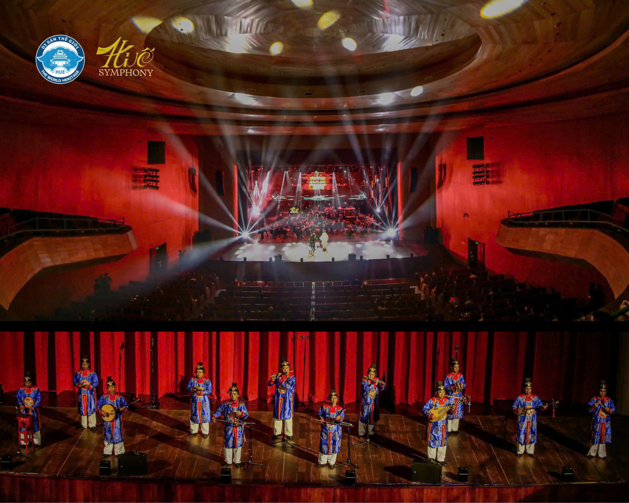 Huế Symphony hứa hẹn trở thành một sản phẩm du lịch mới về đêm của Huế Các tiết mục nhã nhạc do cán bộ Trung tâm Bảo tồn Di tích cố đô Huế biểu diễn đã đem đến thành công cho đêm diễn