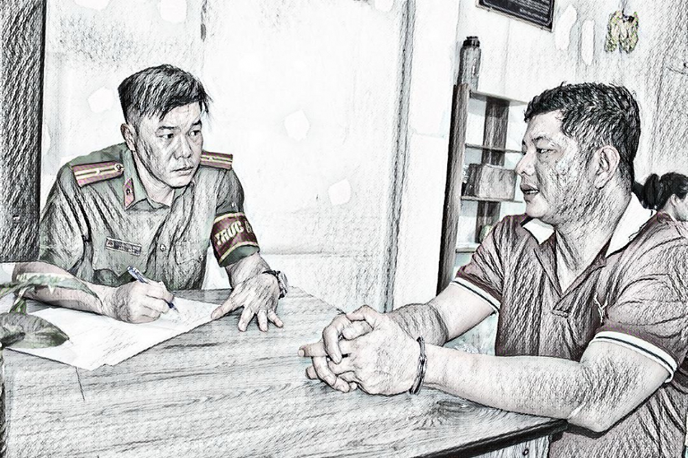 Công an lấy lời khai của Chung