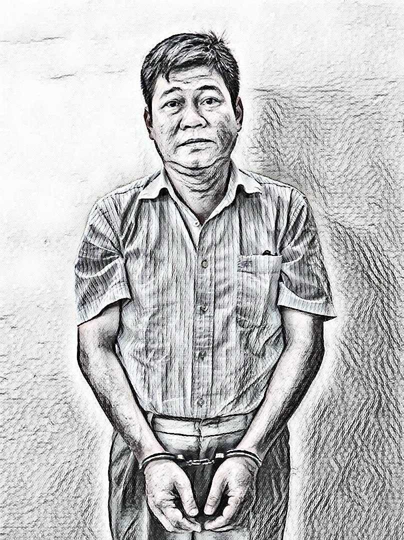 Nguyễn Duy Thức tại cơ quan công an - Ảnh: A.T