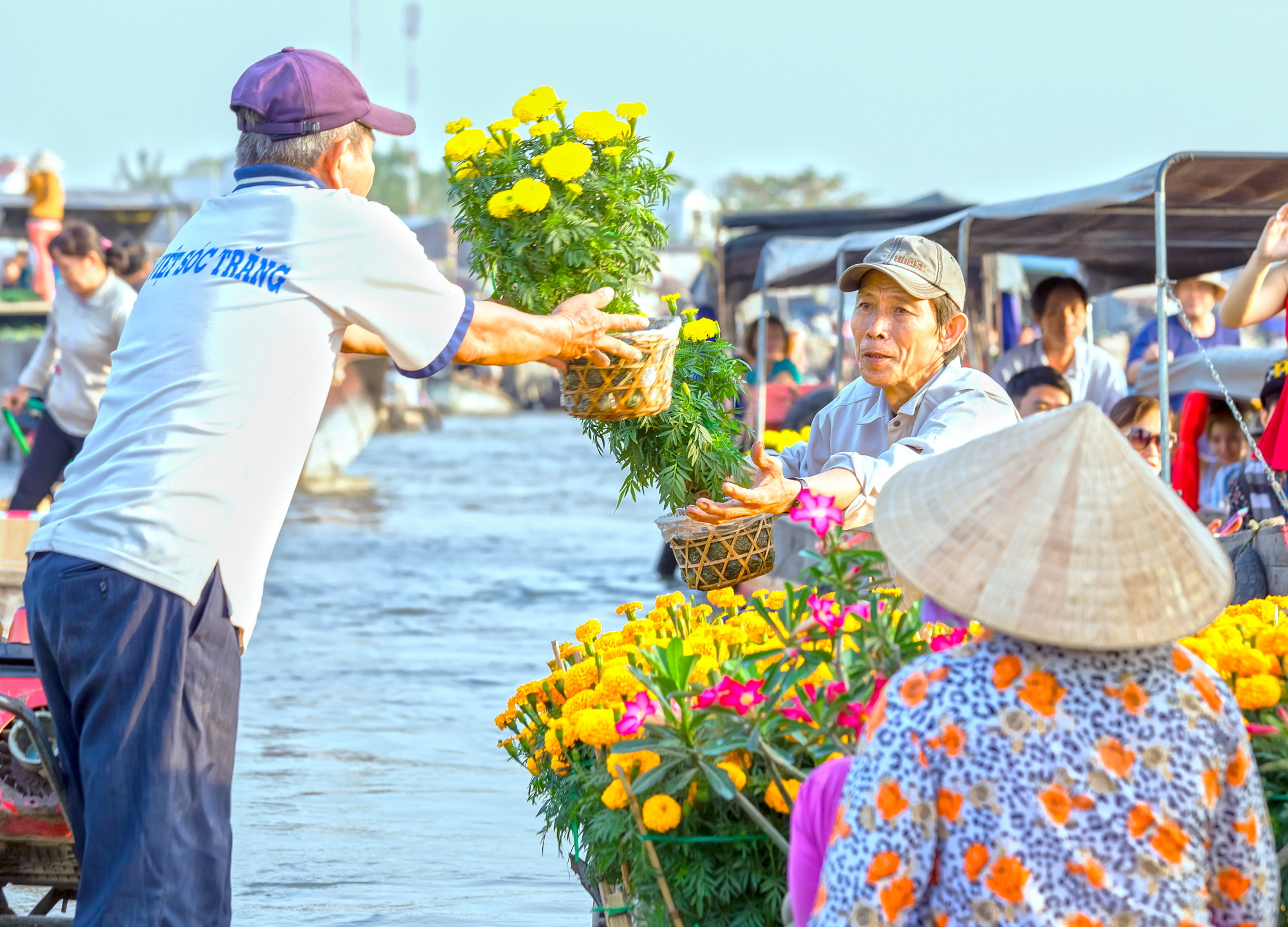 Phiên chợ Tết bày bán các loại nông sản từ vườn nhà (ảnh: Shutterstock)