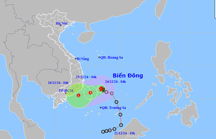 Đường đi của áp thấp nhiệt đới