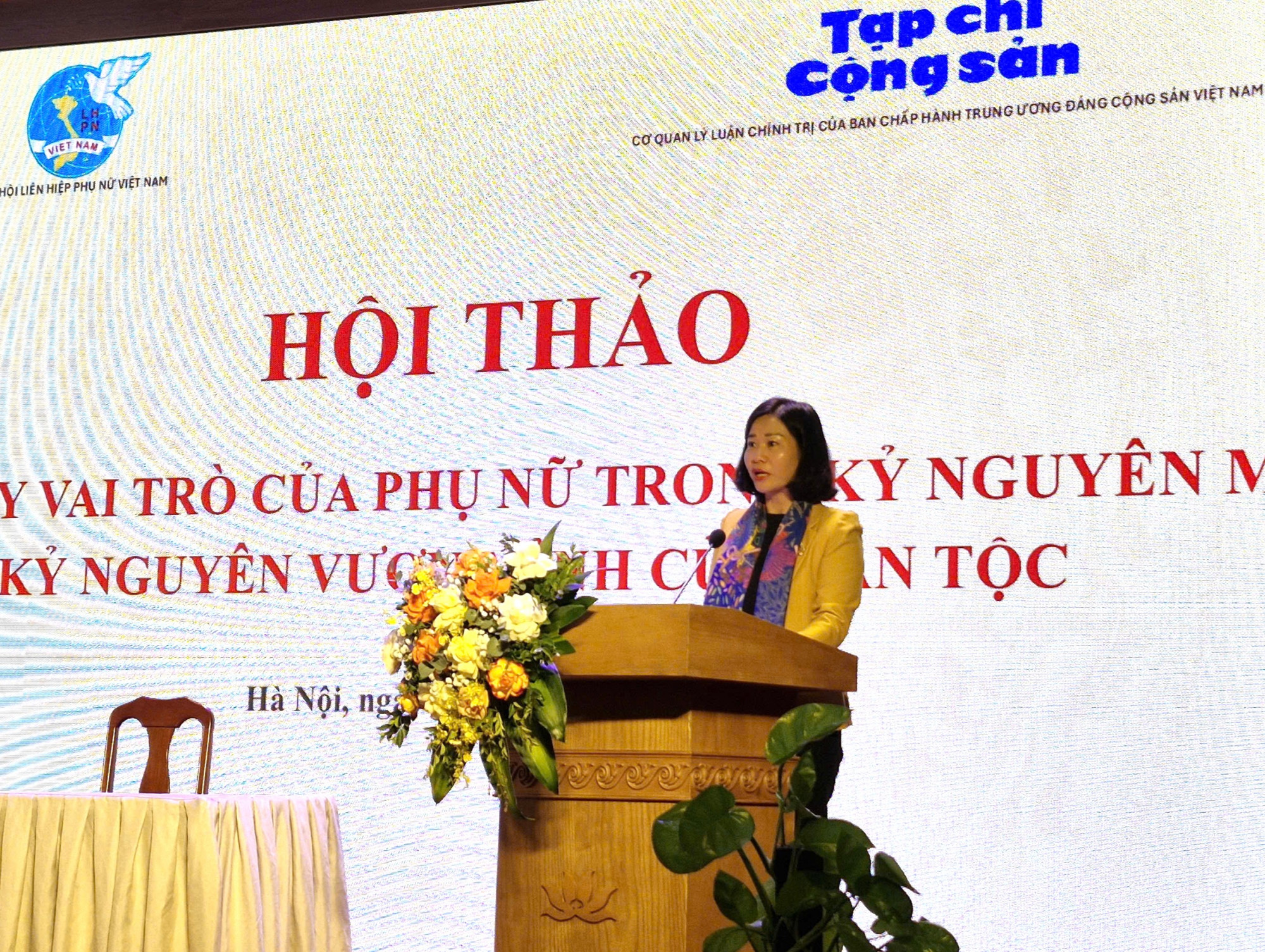 Bà Nguyễn Thị Tuyến - Chủ tịch Hội LHPN Việt Nam phát biểu tại Hội thảo - ảnh: H.Anh